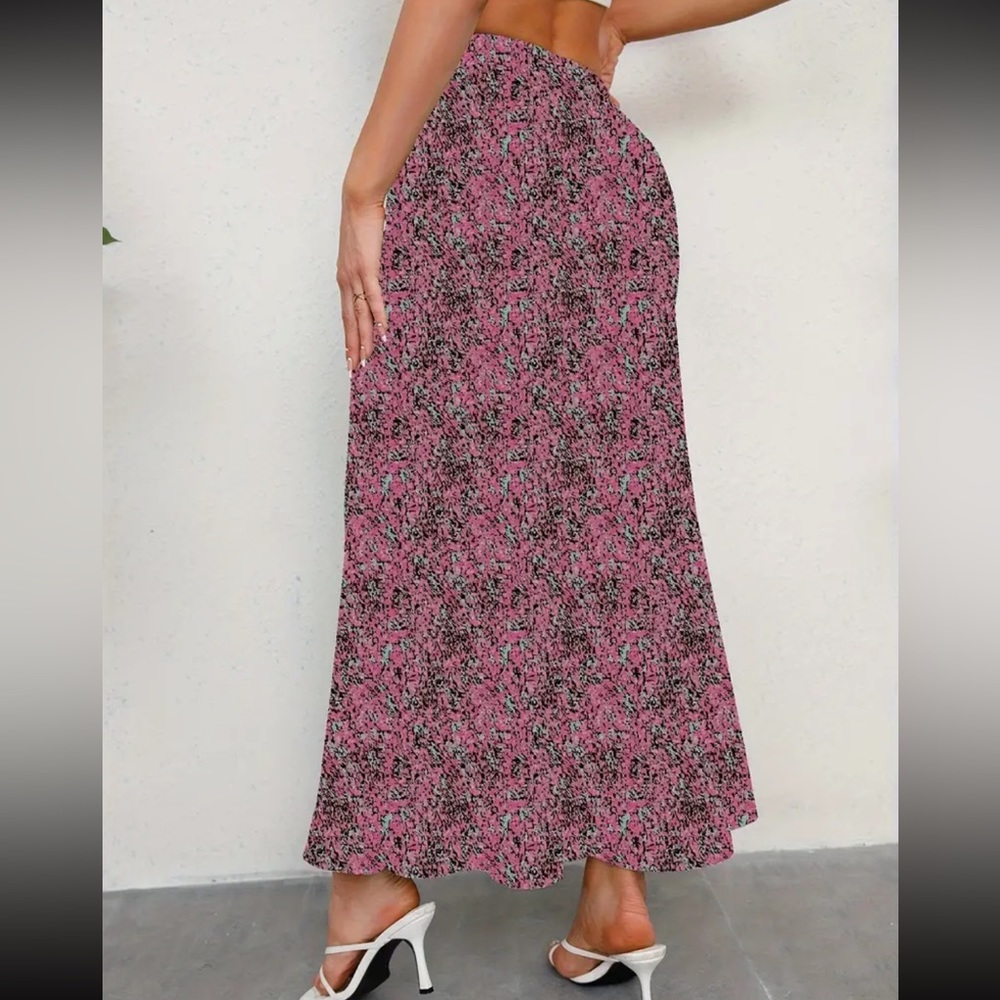 Boho floral print high waisted maxi shirt - Picture 14 of 15